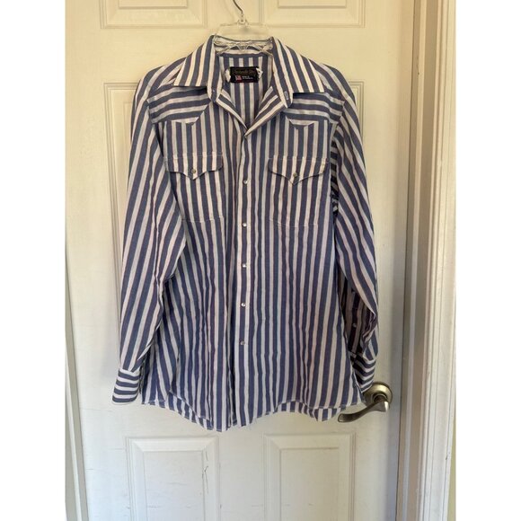 Panhandle Slim Other - Vintage Panhandle Slim Striped Pearl Snap Western Button Down Shirt Men's Large